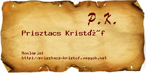 Prisztacs Kristóf névjegykártya